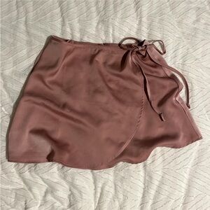 Pink tie wrap skirt